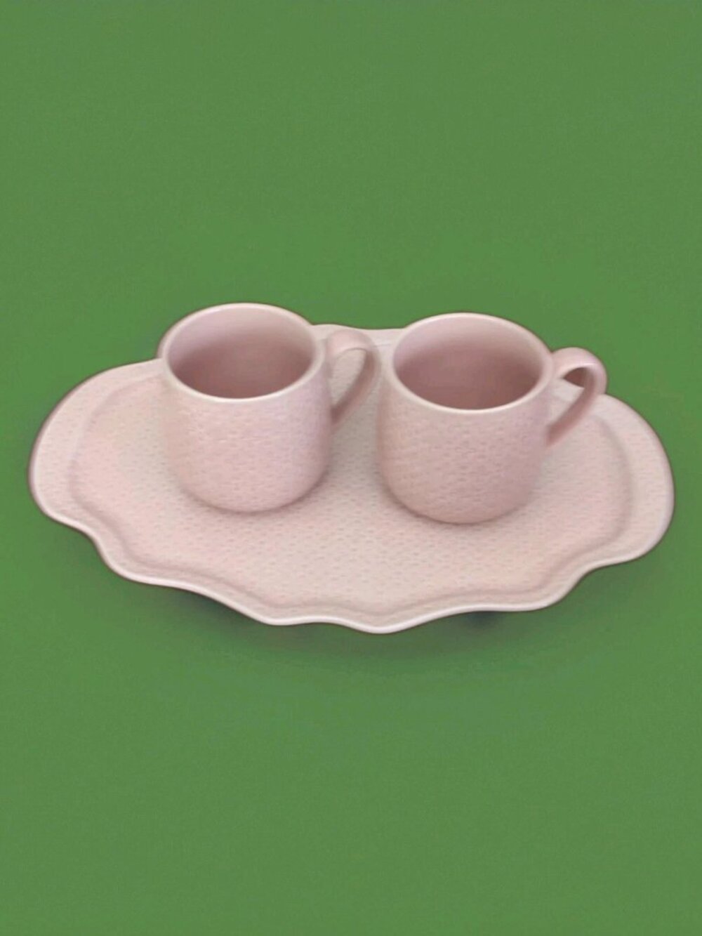 Set Of 2 Jillian Harris Mugs And Serving Tray In Pink